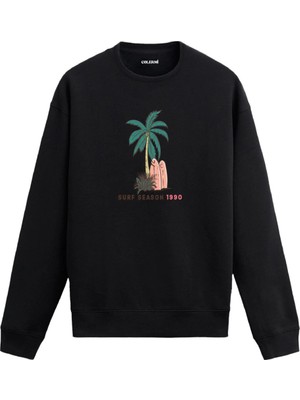 Colermi Surf Season Baskılı Unisex Sweatshirt