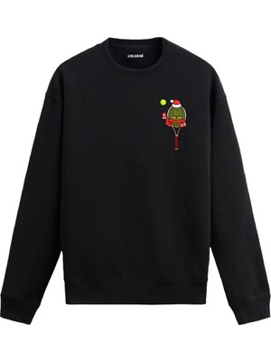 Colermi Yılbaşı Temalı Tenis Figürlü Sweatshirt