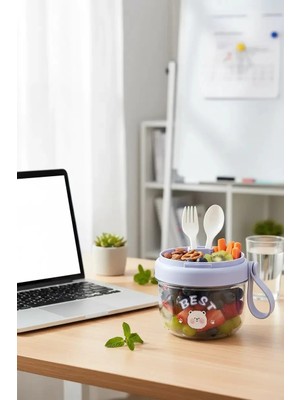 Miniso Lisanslı Çizgi Karakterli Salata Kasesi 650 ml Mavi Kap