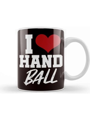 Dekado Love Handball Handballer Heart Ball Sports Team Coach Game Kupa Bardak Porselen