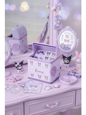 Miniso Sanrio Lisanslı Kuromi Teneke Saklama Kutusu – Çok Amaçlı Dekoratif Metal Kutu