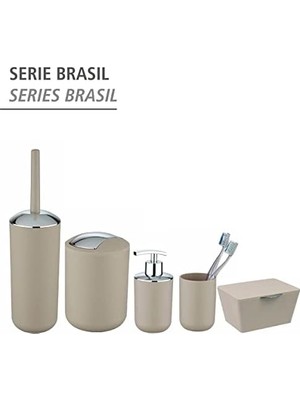 Defne Store Sabunluk Brasil Taupe Yırtılmaz Gri - Gri-Kahverengi