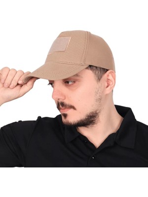 Kordak Bej Peç Alanlı Taktik Şapka - Ayarlanabilir Model