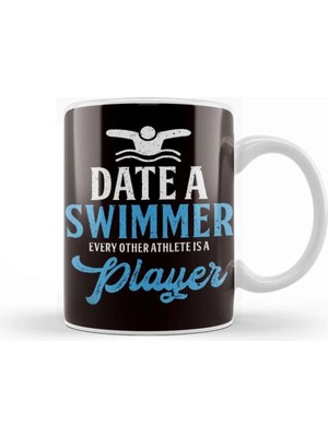 Dekado Funny Date Swimmer Athlete Player Swimming Pool Swim Coach Kupa Bardak Porselen