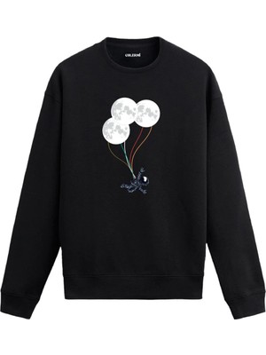 Colermi Uzay Temalı Astronot ve Ay Balonu Sweatshirt