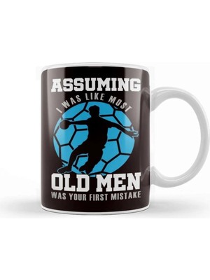 Dekado Old Man Handball Player Handballer Ball Sports Coach Court Kupa Bardak Porselen