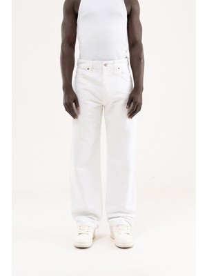 Machinist Erkek Baggy Fit Jean Pantolon Beyaz