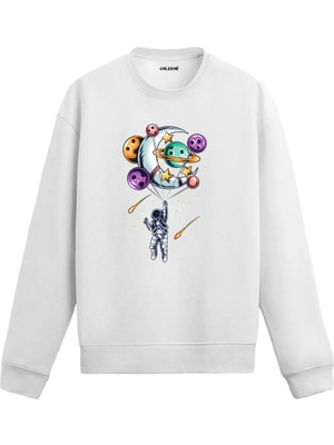 Colermi Astronot ve Gezegenler Balonlu Sweatshirt