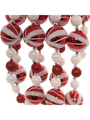 Defne Store Kurt S. Adler H9563 Çelenk - Plastik Malzeme - Kırmızı/beyaz