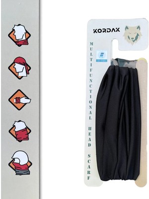 Kordak Siyah Bandana ve Buff - 11 Farklı Şekilde Kullanılabilen Model