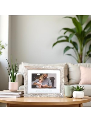 Defne Store Grandpa & Me  Rustik Resim Çerçevesi, Babalar Günü Hediyesi Büyükbaba Için Eskitilmiş