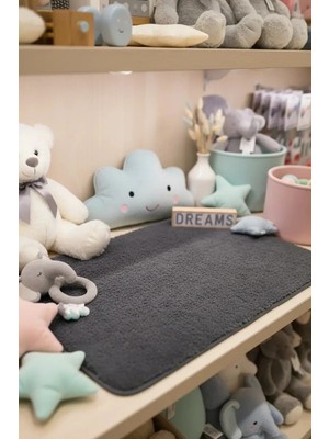 Miniso Lisanslı Düz Renkli Peluş Zemin Paspası – Gri 40X60 cm Banyo Oda Küçük Halı