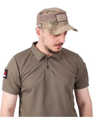 Kordak Fileli Çöl Kamuflaj Taktik Askeri Şapka