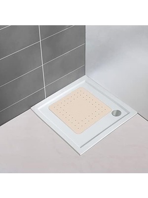 Defne Store Mirasol Banyo Paspası Bej 54 x 54 cm Vantuzlu Kaymaz Duş Paspası Bej