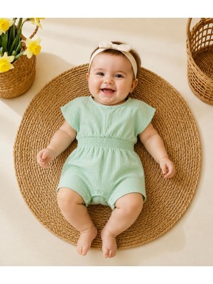Rüya Kids Kız Bebek Yazlık Kısa Tulum