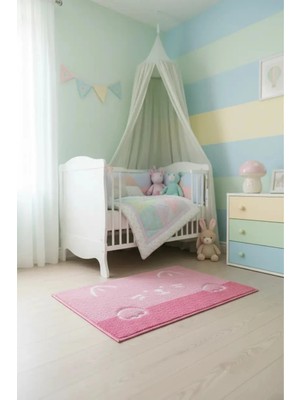 Miniso Lisanslı Hayvan Serisi Tüylü Yer Paspası – Pembe 40X60 cm Banyo Oda Kaymaz Taban Halı