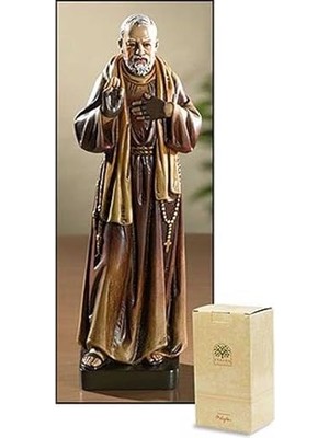 Defne Store Needzo Plc 20,3 cm Yapay Reçine Saint St Padre Pio Pius Heykel Figür Yazı Masası