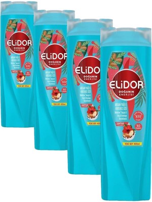Defne Store Doğanın Enerjisi Saç Bakım Şampuanı Argan Yağı & Hibiskus Özü Dökülme Karşıtı & Güçlü Uzamayı Destekleyici 400 ml (4 Paketi)
