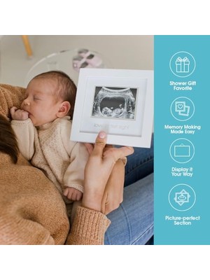 Defne Store Ilk Görüşte Aşk Sonogram Resim Çerçevesi, Hamilelik Hatırası Fotoğraf Çerçevesi, Cinsiyetsiz Bebek Odası Dekoru, Günü Aksesuarı, Beyaz