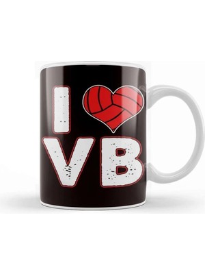 Dekado Love Heart Volleyball Player Ball Sports Coach Team Setter Kupa Bardak Porselen