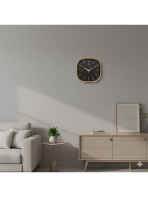 Defne Store Galaxy Premium Serisi Abs Kasa Duvar Saati Oval 30 cm -Siyah Klasik Kadran