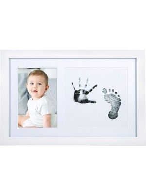 Defne Store Pear Bebek El Izi ve Ayak Izi Çerçevesi, Cinsiyet-Nötr Bebek Baskı Çerçevesi, Kız Veya Erkek Bebek Baskı Resim Çerçevesi, Beyaz