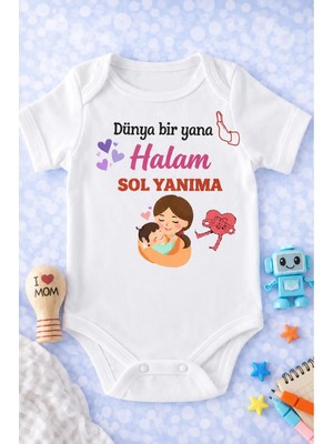Eydu Baby Beni Yavaşça Dedeme Ver Baskılı Kısa Kollu Çıtçıtlı Bebek Body Badi Zıbın