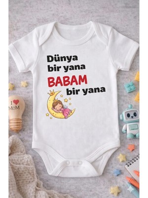 Eydu Baby Yakışıklı Baskılı Bebek Body Beyaz Badi Çıtçıtlı Zıbın 5824