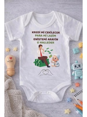 Eydu Baby Organik Pamuk Teddy Bear Breakdance Baskılı Bebek Body Kısa Kollu Badi Çıtçıtlı Zıbın