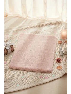 Miniso Lisanslı Düz Renkli Peluş Zemin Paspası – Pembe 40X60 cm Banyo Oda Küçük Halı