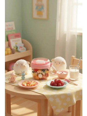 Miniso Lisanslı Çizgi Karakterli Salata Kasesi 650 ml Sızdırmaz Pembe Kap