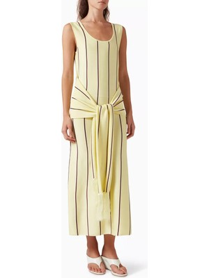 3.1 Phillip Lim Çizgili Kuşak Detaylı Rayon Kadın Elbise