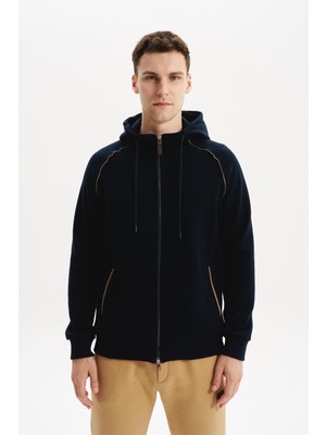 Ar-ma Erkek Tam Fermuar Sweatshirt Basic Baskisiz Kapşonlu Fleto Cepli Regular Fit Karbon Firçali Selanik K30324698402