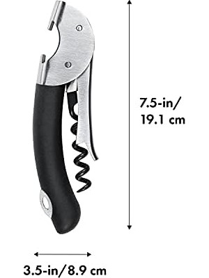 Defne Store Oxo Çelik Çift Kollu Garson Tirbuşon, Gümüş/siyah, 1 Ct