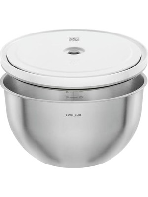 Defne Store Fresh & Save Bowls Vakumlu Saklama Kabı, L, 24 Santimetre, Paslanmaz Çelik, Metalik Gri