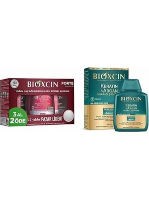 Defne Store 3 Al 2 Öde Saç Dökülmesine Karşı Bitkisel Şampuan (3 x 300 Ml) Xbioxcin Keratin & Argan Onarıcı Şampuan 300 ml - Yıpranmış ve Hasar Görmüş Saçlar