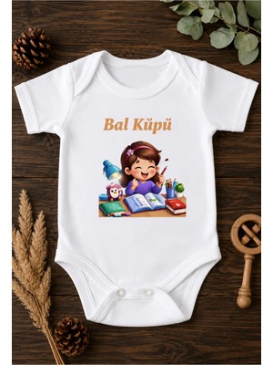 Eydu Baby Organik Pamuk zıbın Happy Birthday Mommy Anne Baskılı Bebek Body Kısa Kollu Çıtçıtlı zıbın