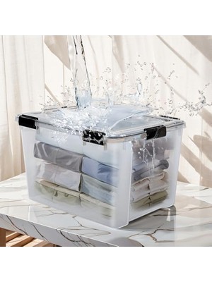 Defne Store Ohyama, 2'li Set Hava Geçirmez Saklama Kutusu – All-Weather At-Ld – Plastik, Şeffaf, 2 x 70 L, U 59 x G 39 x Y 38 cm