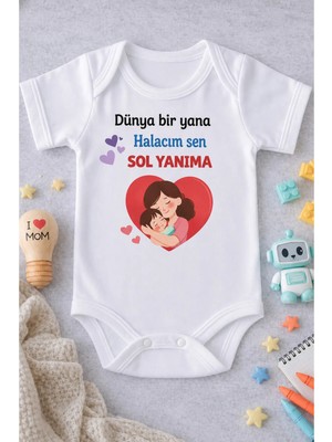 Eydu Baby Organik %100 Pamuk Teyze Balı Baskılı Uzun Kollu Çıtçıtlı Bebek Body Badi Zıbın Tulum 56333