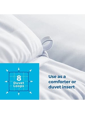 Defne Store (California, Grey/ Stripe) - Reversible Alternative Quilted Comforter With Corner Duvet Tabs - Cal Size