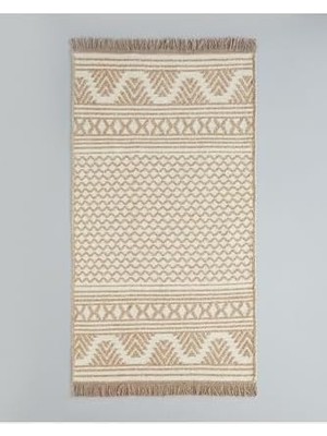 Defne Store Dokuma Kilim 80X150 cm Açık Krem - Kahve