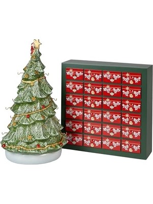 Defne Store Villeroy ve Boch Christmas Toy's Memory Takvimi Seti, 26 Parça, Sert Porselenden 24 Porselen Figürlü Takvimi, Ağaç Dahil
