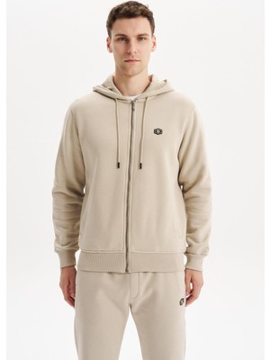 Ar-ma Erkek Tam Fermuar Sweatshirt Basic Baskisiz Kapşonlu Fleto Cepli Regular Fit Şardonlu Üç İplik K30324650502