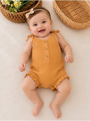 Rüya Kids Kız Bebek Askılı Yazlık Kısa Tulum