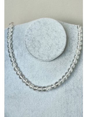 c-bhadu naturel 8 mm Kristal Kuvars Doğaltaş Kolye