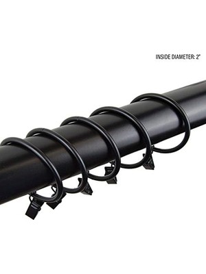 Defne Store Rod Desyne 2" Perde Halkaları W/klips, Siyah