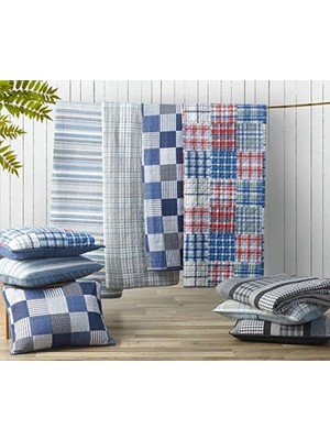 Defne Store Gulf Shores KOLEKSIYONU%100 Pamuk Hafif Ters Çevrilebilir Yorgan Yatak Örtüsü Uyumlu Yastık Kılıfı, 3 Parça Yatak Seti, Yumuşaklık Için Önceden Yıkanmış,, Gri