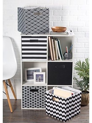 Defne Store Dıı Katlanabilir Polyester Saklama Küpü, Katı, Hafif ve Dayanıklı, Küçük Kare, 28X28X28 Cm, Siyah