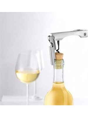 Defne Store Sommelier Garson Tipi Tirbuşon, Paslanmaz Çelik, Metalik Gri