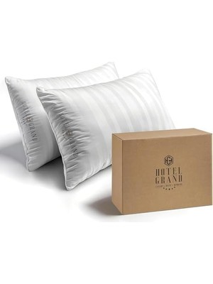 Defne Store Grand Beyaz Tüy Tüyü Yastıklar Standart Boyut 2'li Paket Yatak Yastıkları Seti Orta Sert HIPOALERJENIK%100 Pamuk Nefes Alabilir Otel Koleksiyonu Sırt/yan Uyku Yastıkları, 26"X20"/2 Paket